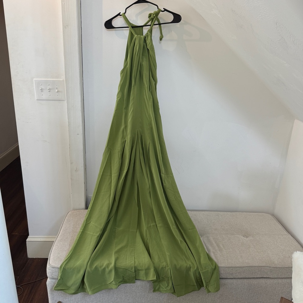 NEW Banana Republic Elegant Green Halter Dress - Picture 5 of 8